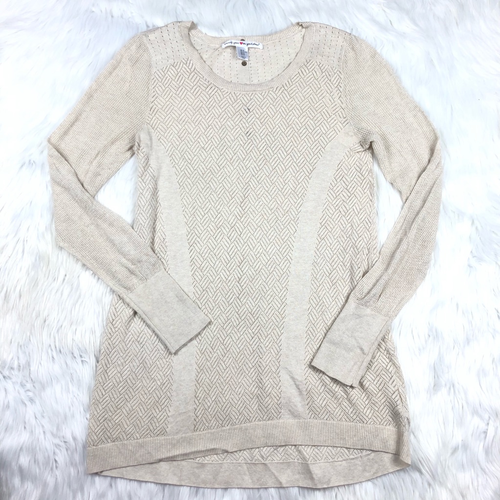 Wearing Your Heart On Your Sleeve Beige Long Top